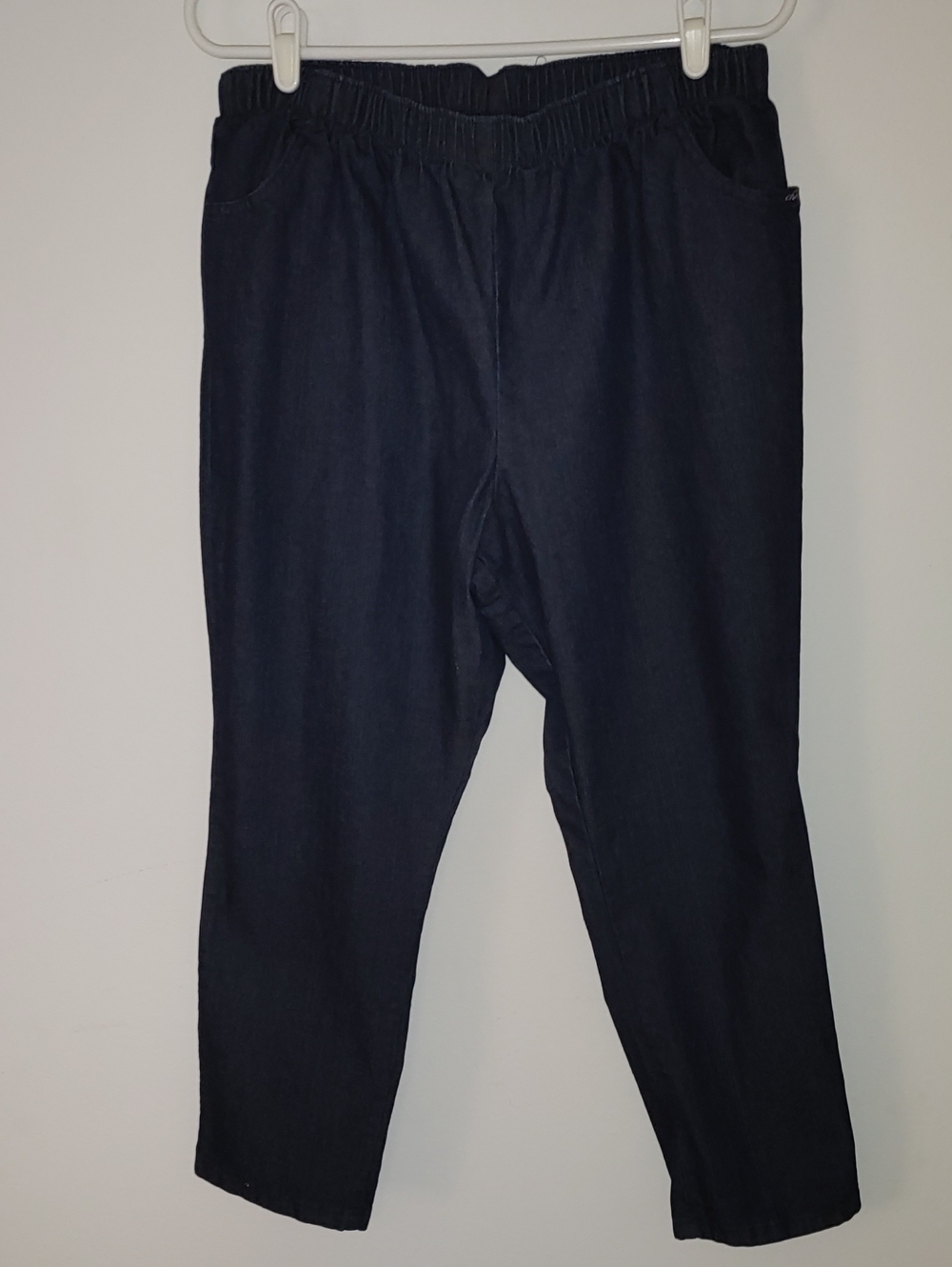 chic Navy Boot Cut Jeans with Elastic Waist